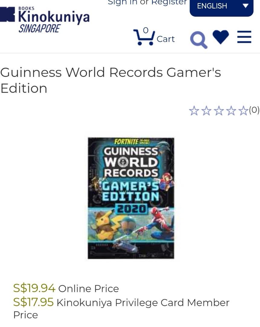 Guinness World Records "Gamer's Edition 2020", Hobbies & Toys, Books