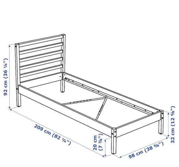 Ikea Bed Frame with bed base, Furniture & Home Living, Furniture, Bed