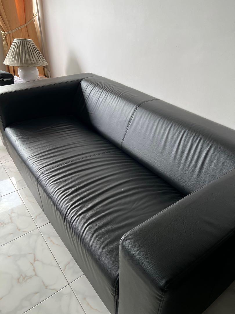 IKEA KLIPPAN black 2 seat sofa, Furniture & Home Living, Furniture, Sofas on Carousell