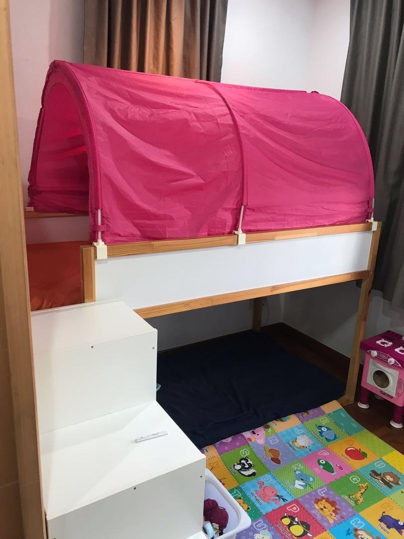 IKEA Kura Pink Tent Canopy, Babies & Kids, Baby Nursery & Kids ...