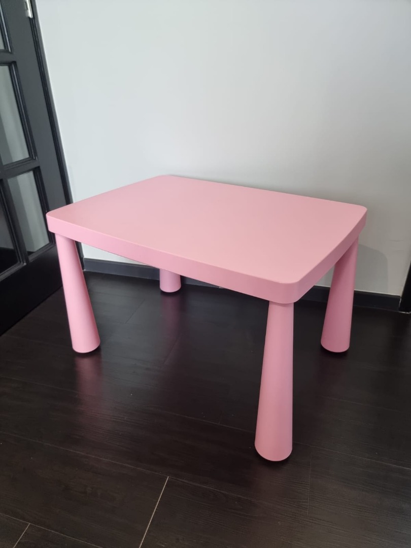 IKEA MAMMUT kids table pink Babies Kids Baby Nursery Kids Furniture Kids Tables Chairs on Carousell