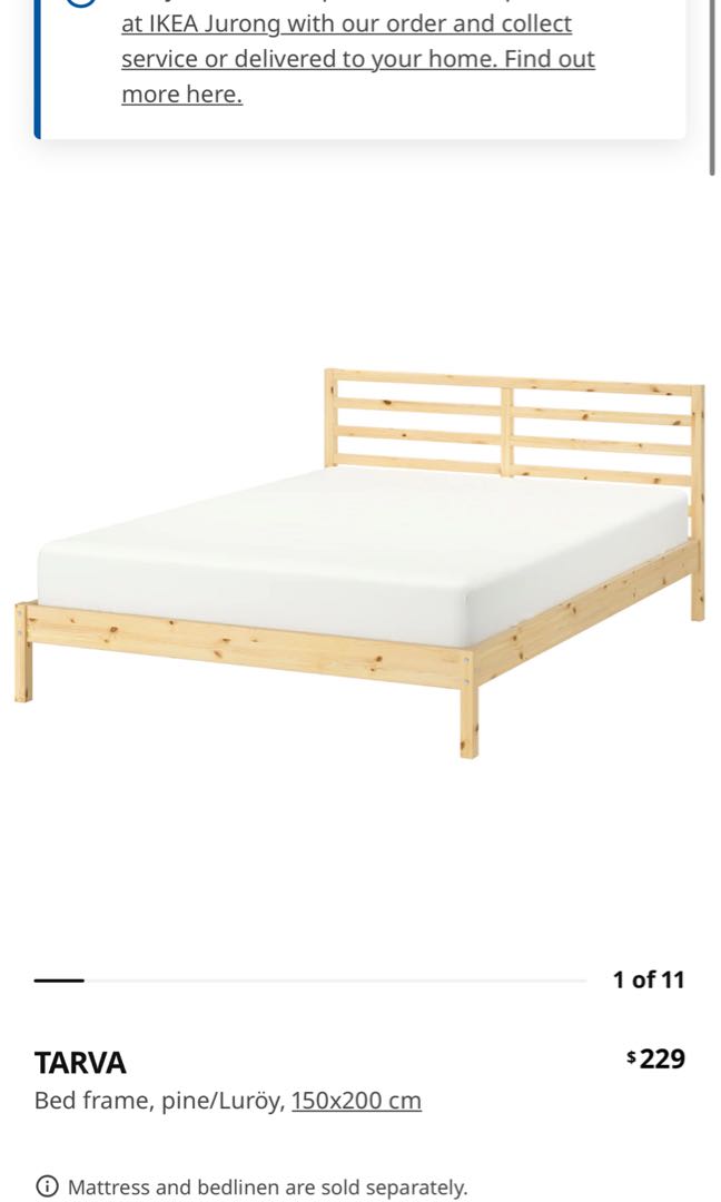 Ikea Tarva Luroy Bed frame Queen Sized, Furniture & Home Living