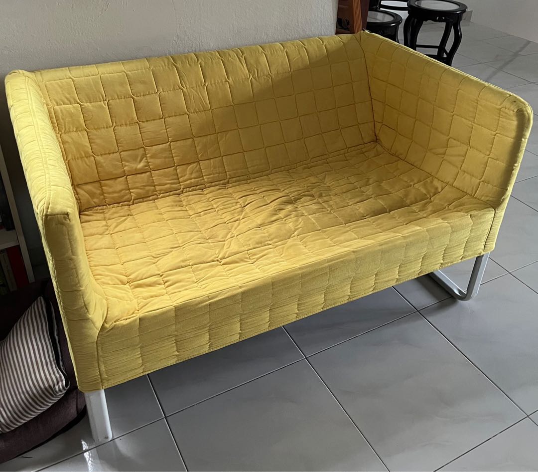 IKEA yellow couch, Furniture & Home Living, Furniture, Sofas on Carousell