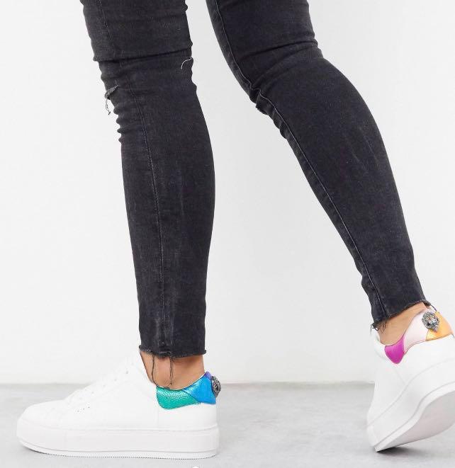 Kurt geiger laney black trim sneakers sales