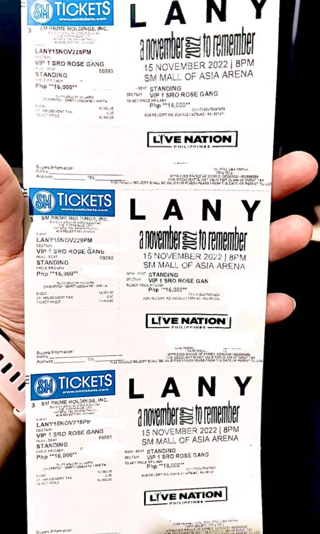Lany Concert Tickets 2022, Tickets & Vouchers, Event Tickets on Carousell
