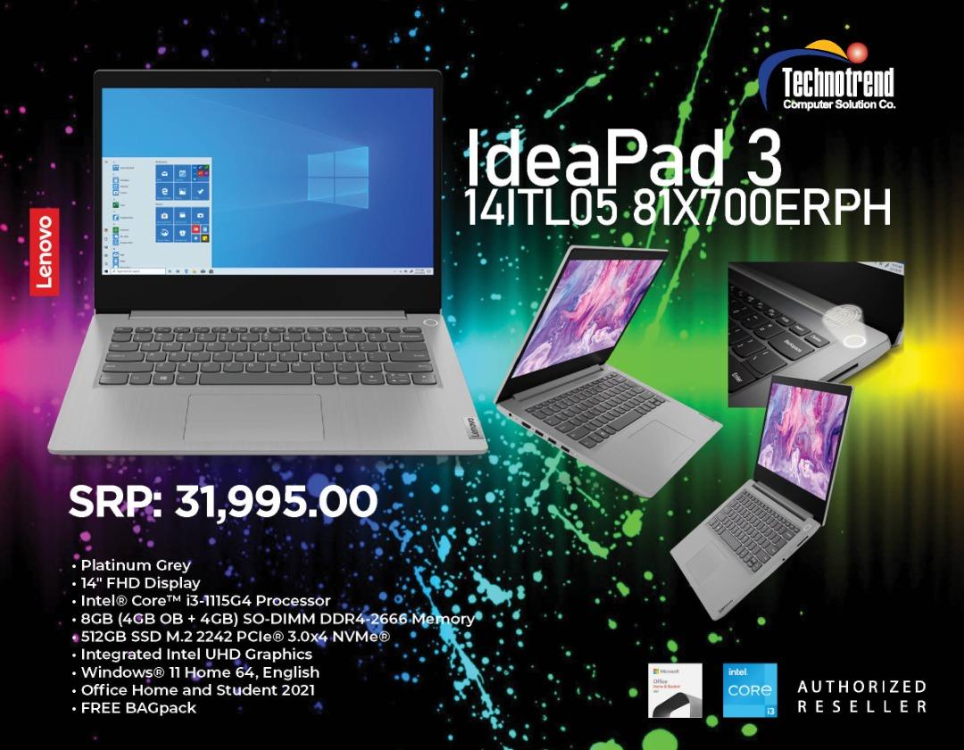  Lenovo IdeaPad 3 Laptop 10th Gen i5-1035G1, 14 HD 1080p, 8GB  DDR4, 512GB SSD Win 10 Home- Platinum Grey : Electronics