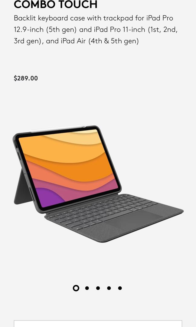Logitech iPad Air 4/5 Combo Touch Keyboard Case, Computers & Tech