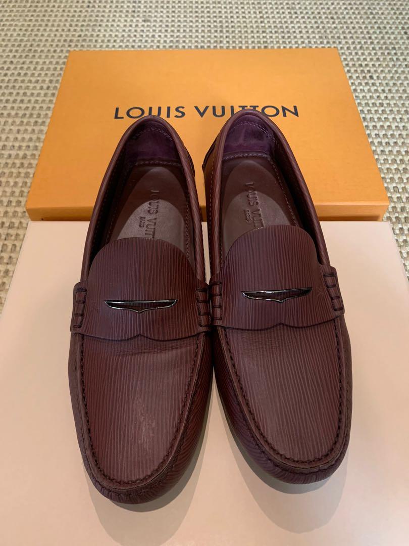 Louis Vuitton Penny Loafers (Category: Loafers) located in Alfonso. Submitted by switch23blade (Listing ID 1178823507, Image 3). Description: Authentic LV Penny Loafers Burgandy shade Like new Size 7.5 With box and paper bag Money back guaranteed if fake. Rfs: Clearing my stuff Can meet up for viewing in Manila / Alabang area , we can set date and time. Thanks for viewing. .
