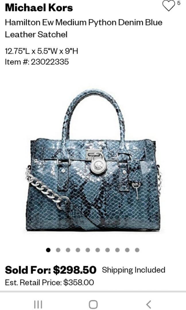 Michael kors on sale blue snakeskin purse