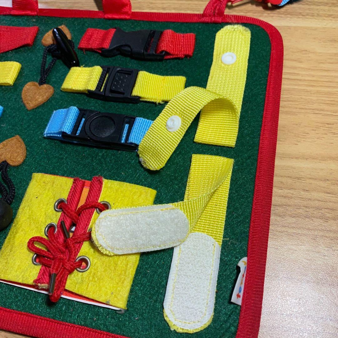 Montessori Toddler Busy Board Learning Dressing with Buckles Zippers