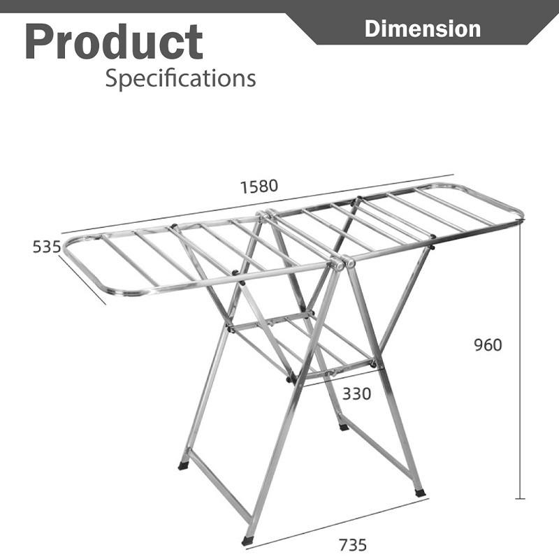NABI Laundry Rack Foldable / Space Saving / Stainless Steel / Light
