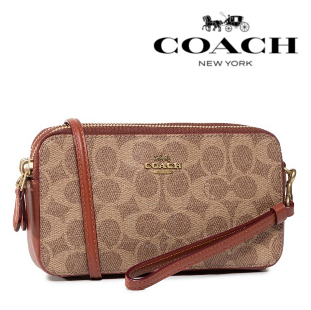 New Coach Original Sadie Crossbody Clutch Brown Signature Collection Crossbody Sling Bag For Women Come With Complete Set Suitable for Gift