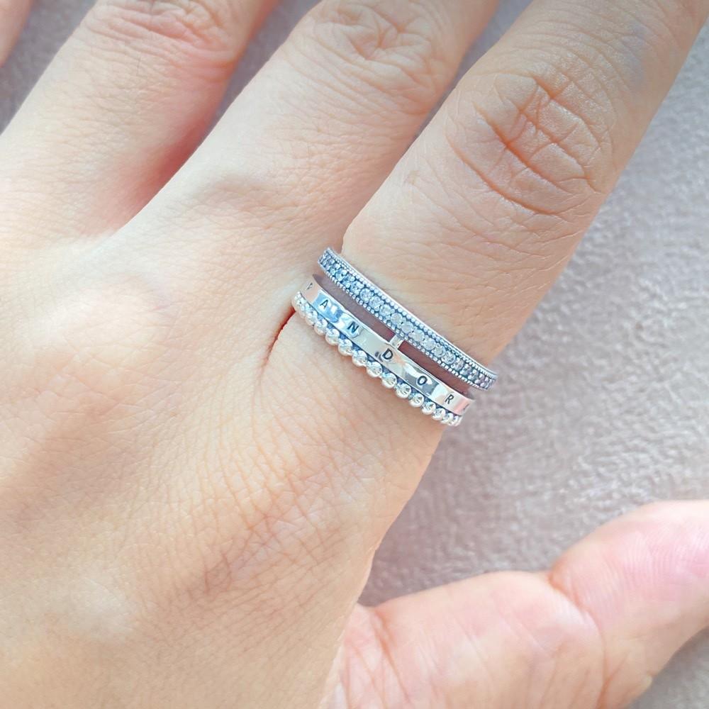 Pandora beaded shop pave band ring
