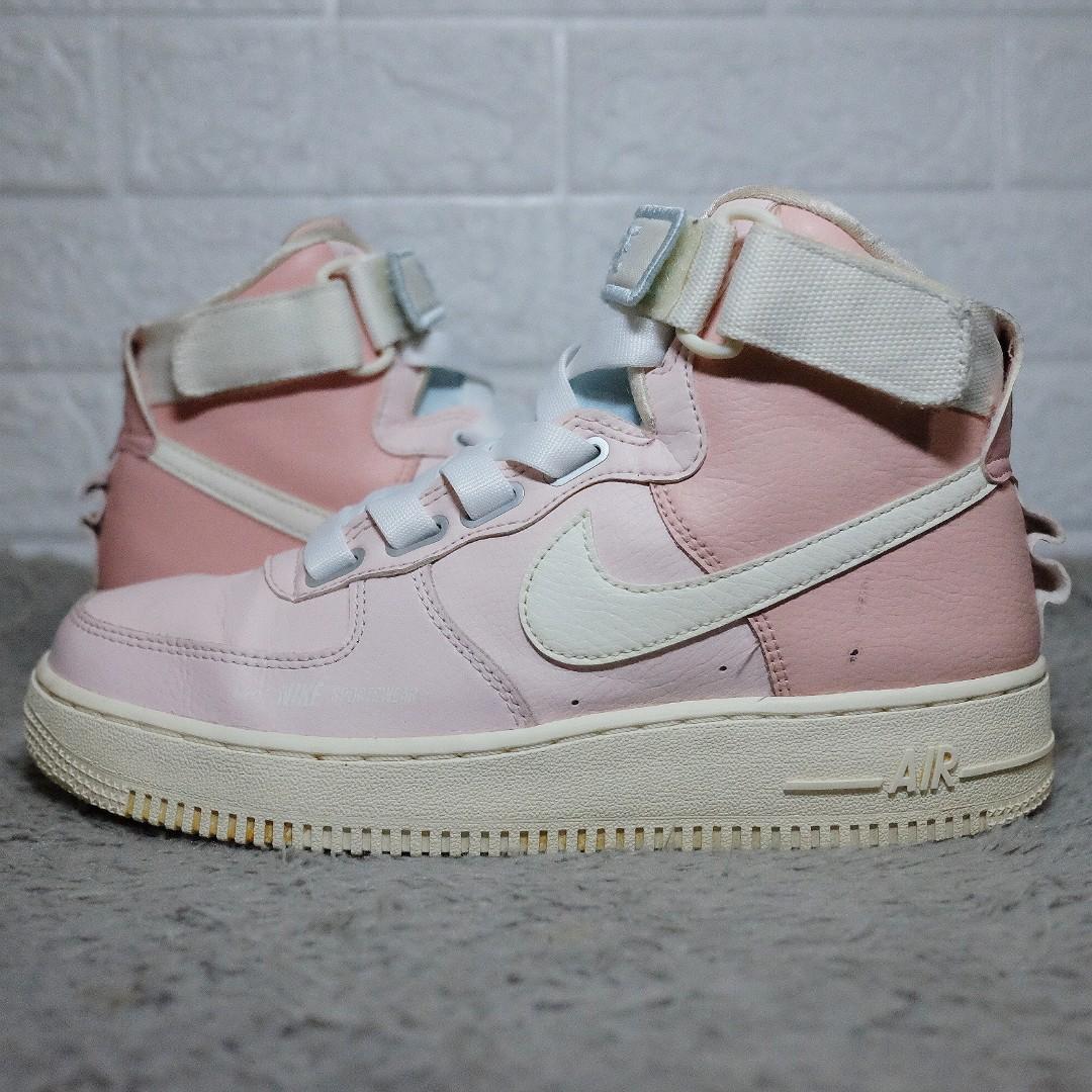 Sepatu Remaja Second Nike Air Force 1 High Utility Force Is Female Echo Pink Sail Bekas Preloved