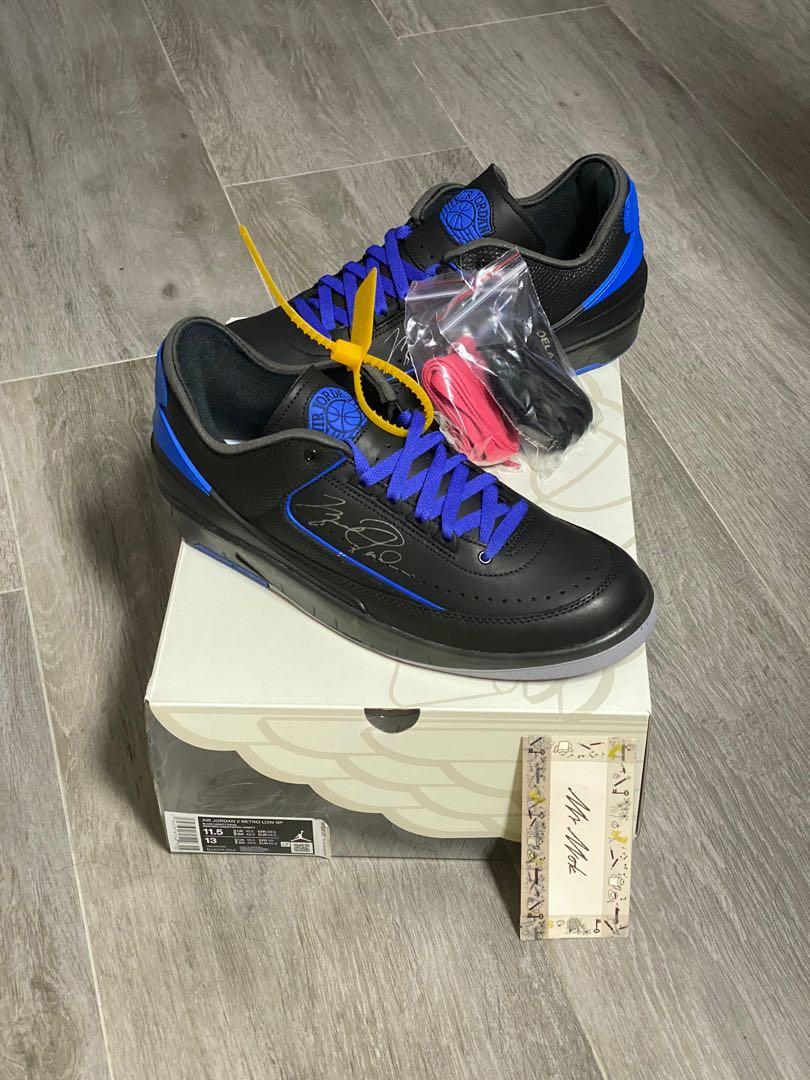Nike Off white Air Jordan 2 Retro low SP black blue, 男裝, 鞋, 波