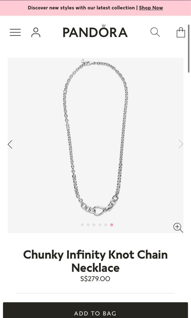 Pandora chunky online infinity necklace