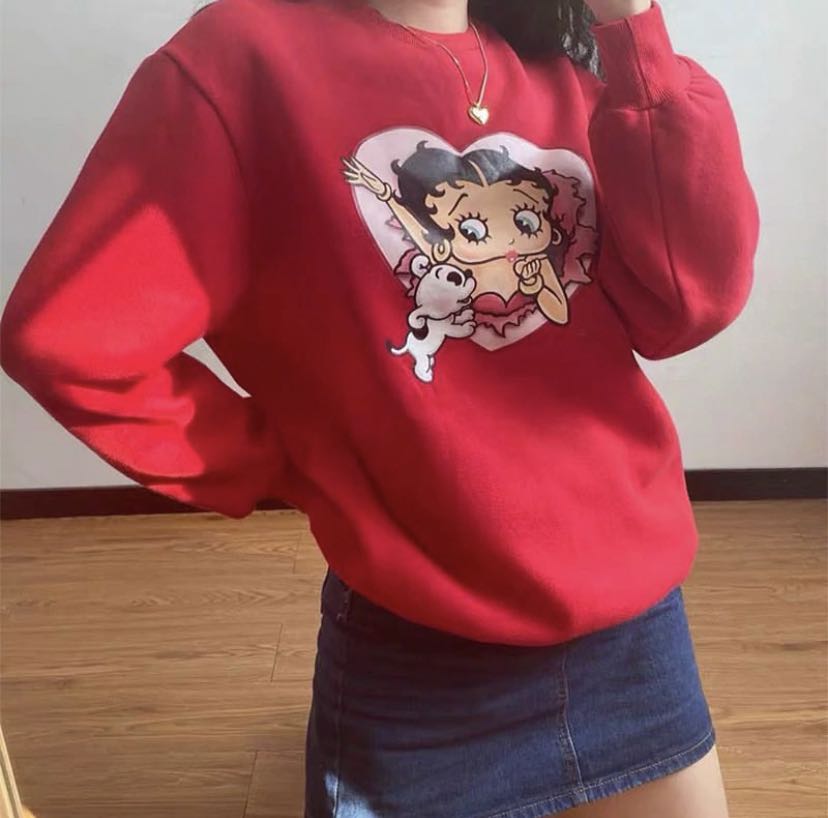 Betty boop sweatshirt red clearance