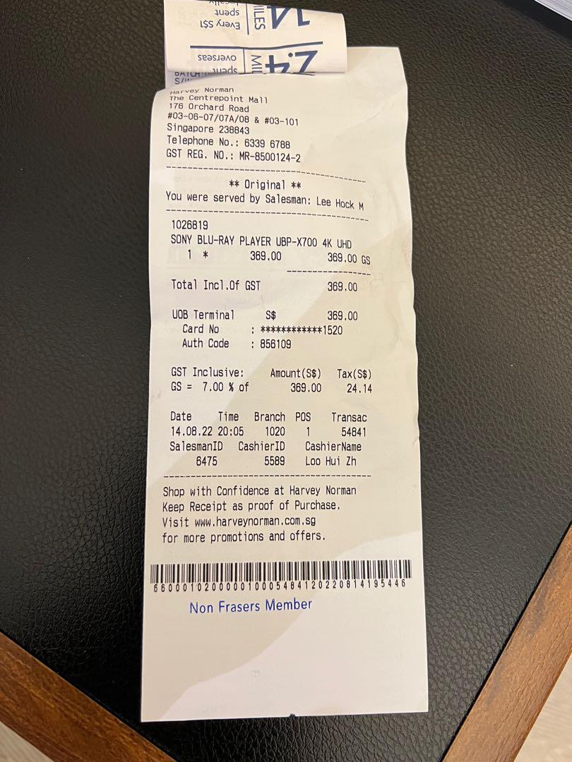 Sony UBPX700 Bluray Player, TV & Home Appliances, TV & Entertainment, BluRay & Media Players