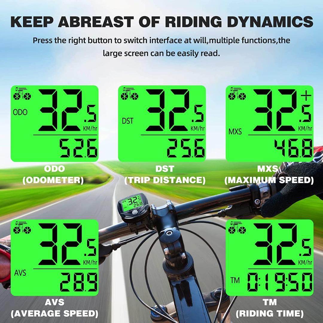 SPGOOD Bike Computer Wireless Universal 19 Functions IP54 Waterproof