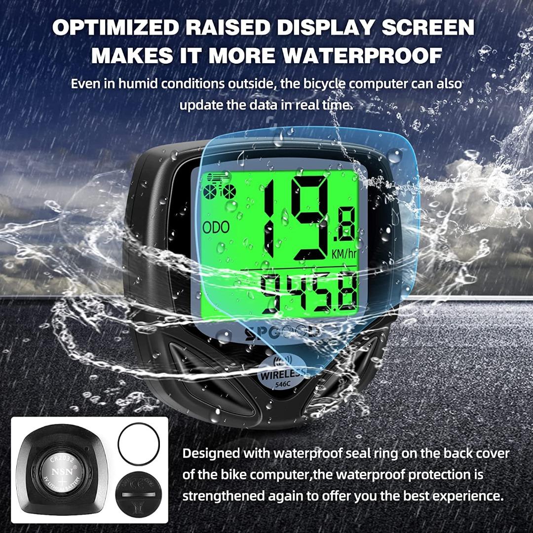 SPGOOD Bike Computer Wireless Universal 19 Functions IP54 Waterproof
