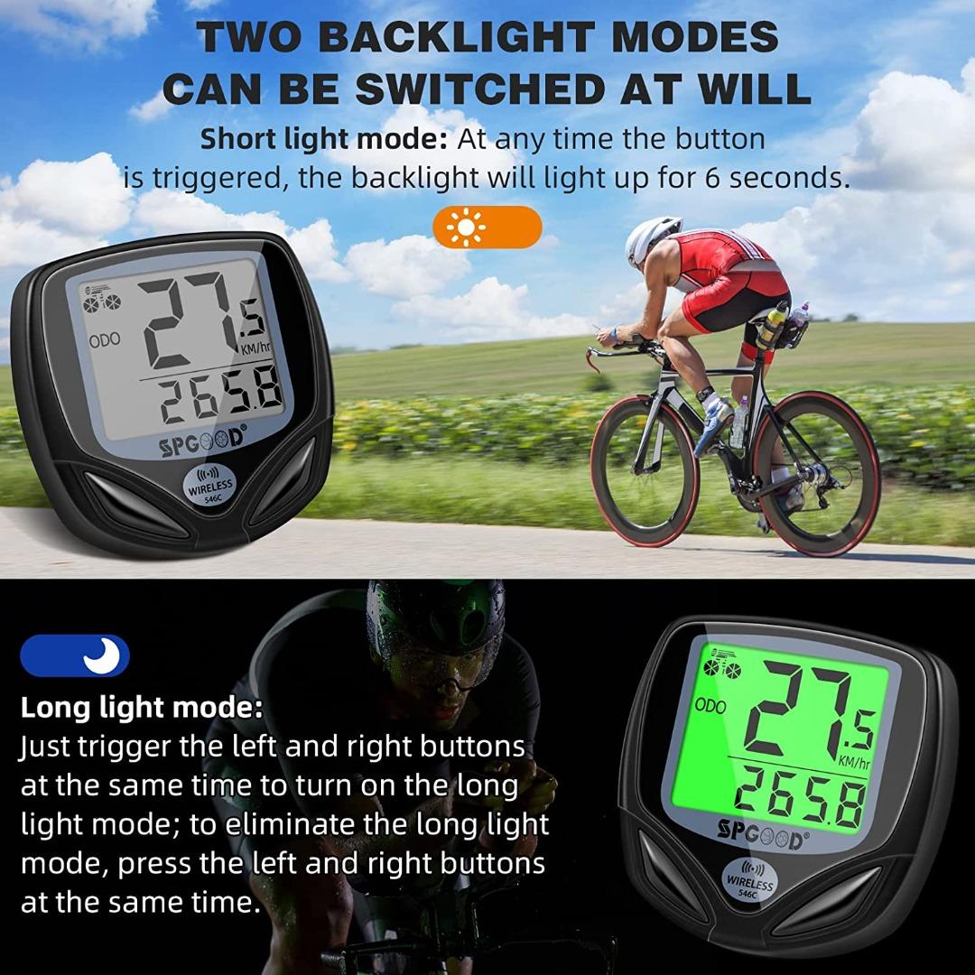 SPGOOD Bike Computer Wireless Universal 19 Functions IP54 Waterproof