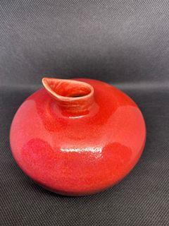 Stunning red ceramic little vase  japanese style hand made🏺 