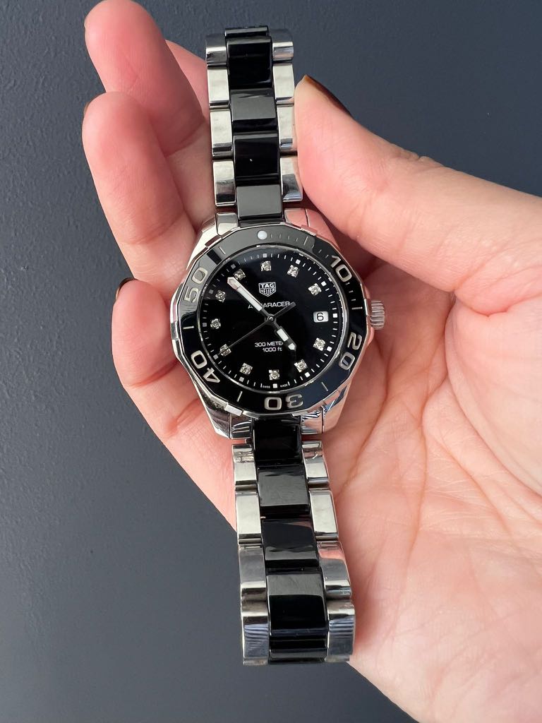 Tag heuer aquaracer 300m ceramic ladies 35mm quartz on sale watch