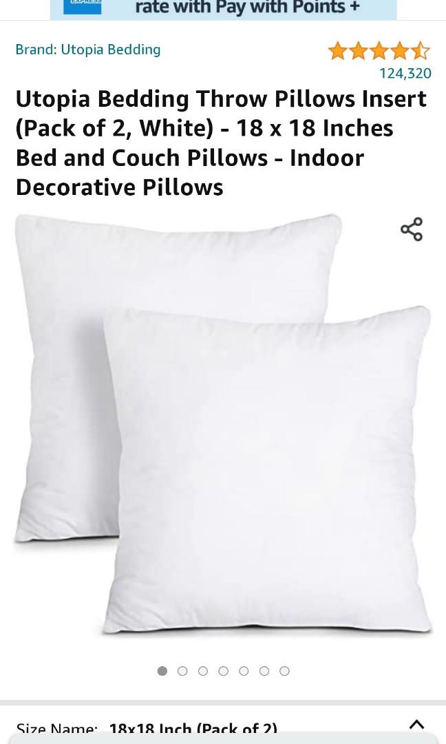  Utopia Bedding Throw Pillows Insert (Pack of 2, White