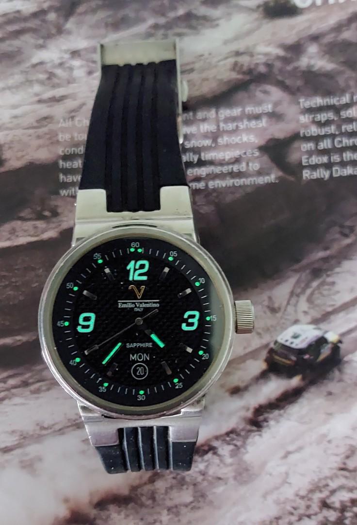 V Emilo Valantino ITALY Made Williams F1 Team Day Date Man Watch. Not Oris