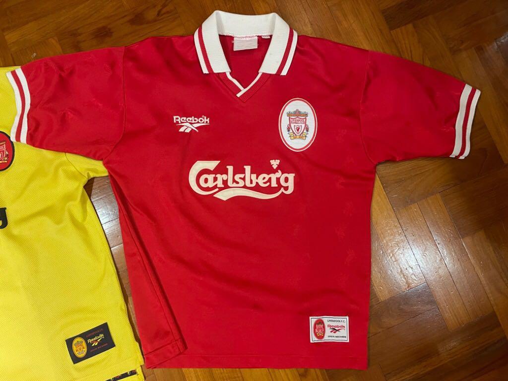Vintage Liverpool Carlsberg Reebok Official Authentic Home Away jersey ...