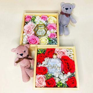 Wooden flower soap box with personalized gift ❤️
