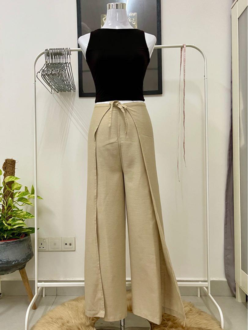 Sadie Wrap Around Wide Leg Trousers  OverStacked