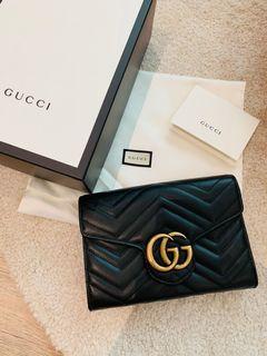 Gucci Marmont Card Case Wallet GG (5 Card Slot) Pastel Green in Matelasse  Calfskin Leather with Palladium-tone - US