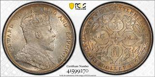 1904 Straits Settlements PCGS MS63 with light toned