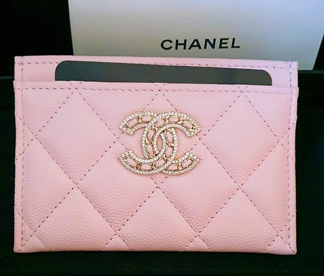 Chanel 23S Heart Logo Zipped Coin Purse / Card Holder in Black Lambski –  Brands Lover