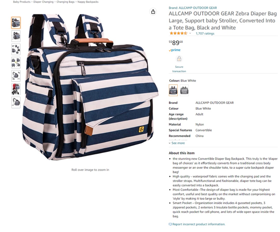 Allcamp outdoor hotsell gear diaper bag