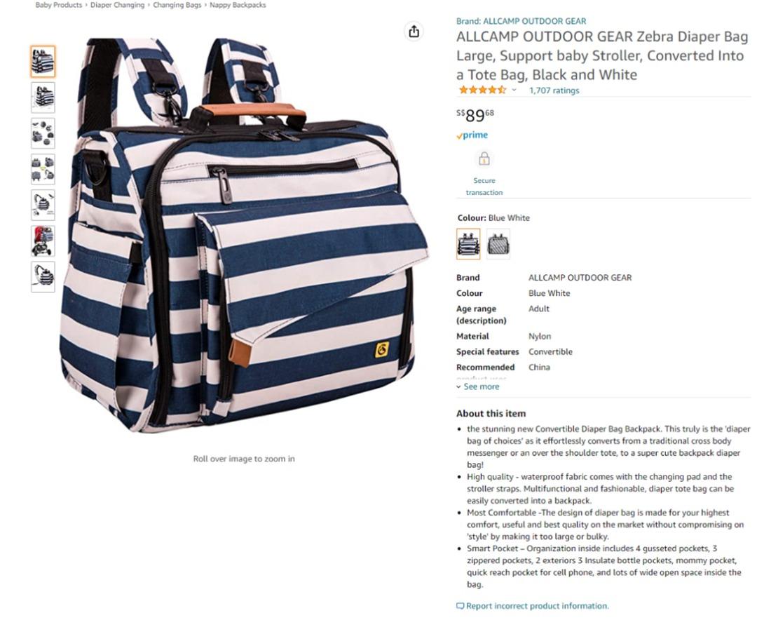 ALLCAMP Outdoor Gear Diaper Bag NEW