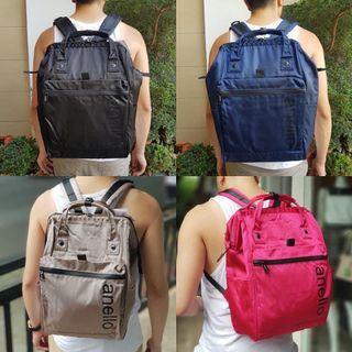 back bag COD 100% Original Anello PU leather backpack w/proof waterproof  authentic Unisex mini & lar