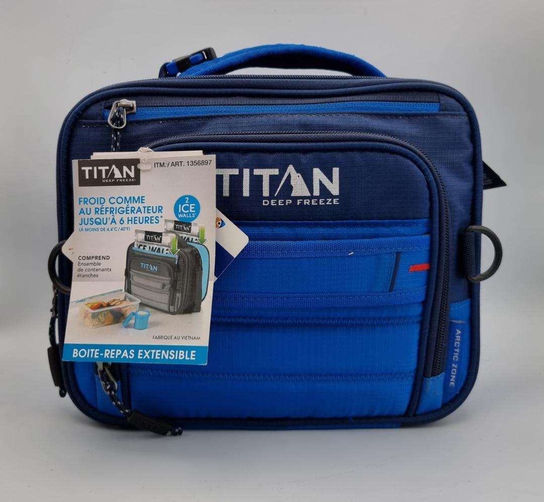 ARCTIC ZONE TITAN Lunch Bag Leak Proof Deep Freeze Expandable Food Drink Container 2 Ice Walls