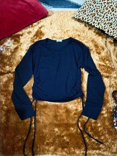 Atasan Crop serut lengan panjang|| Top Crop