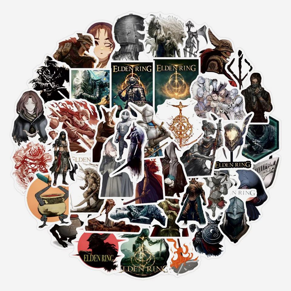 (Stickers) 50pc Elden Ring Video Game RPG Godfrey Marika Astrologer