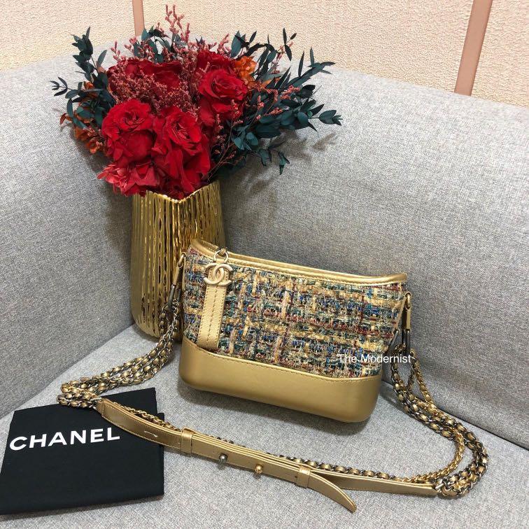 Chanel Gabrielle Hobo Small Tweed, Luxury, Bags & Wallets on Carousell