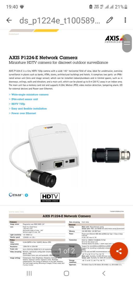 Axis p1224 sales