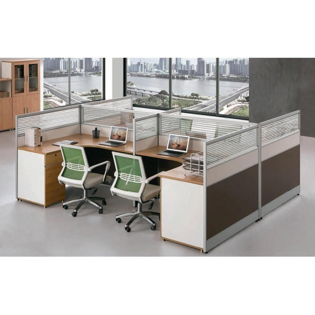 B41 Workstation w Partition, Office Table, System Furniture Cubicle ...