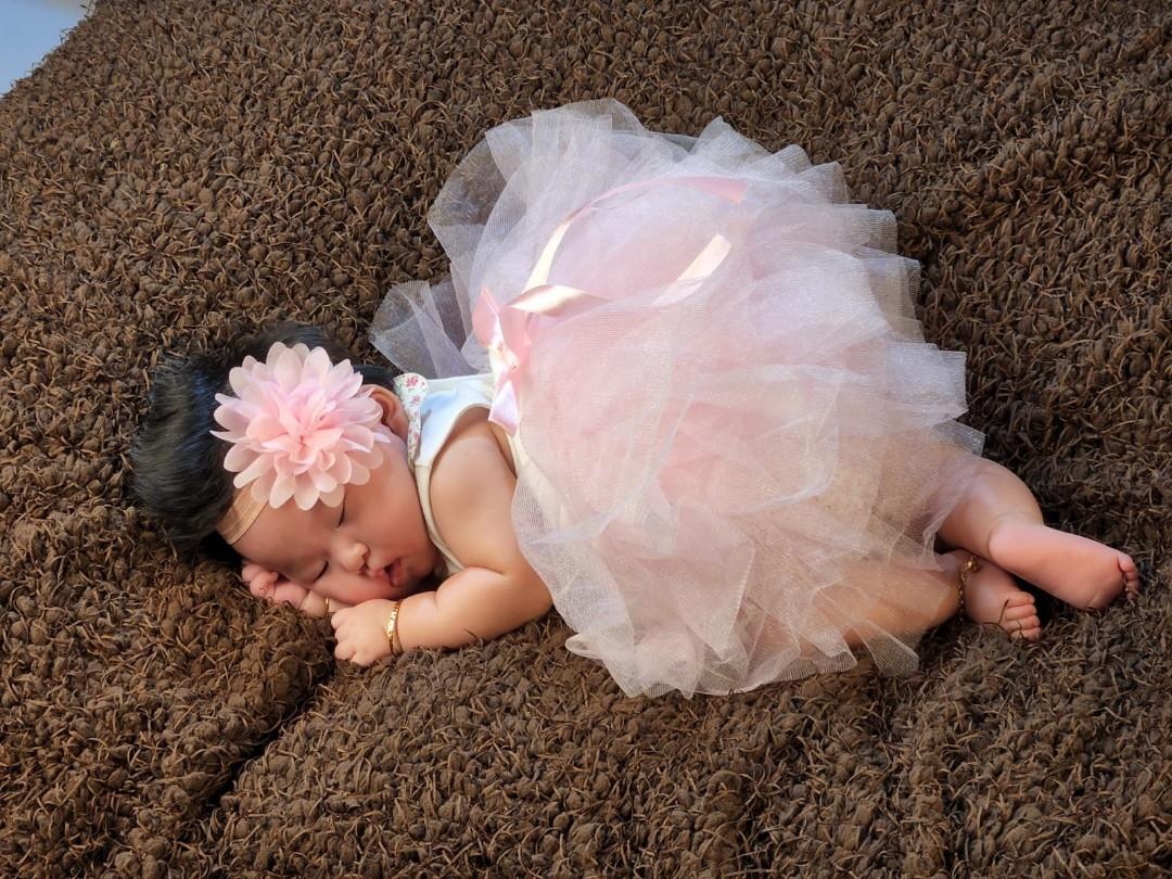 Newborn baby pink dress on sale