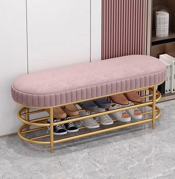 Shoe Bench Shoe rack bench 2 Tier curved Shoerack, Furniture & Home ...