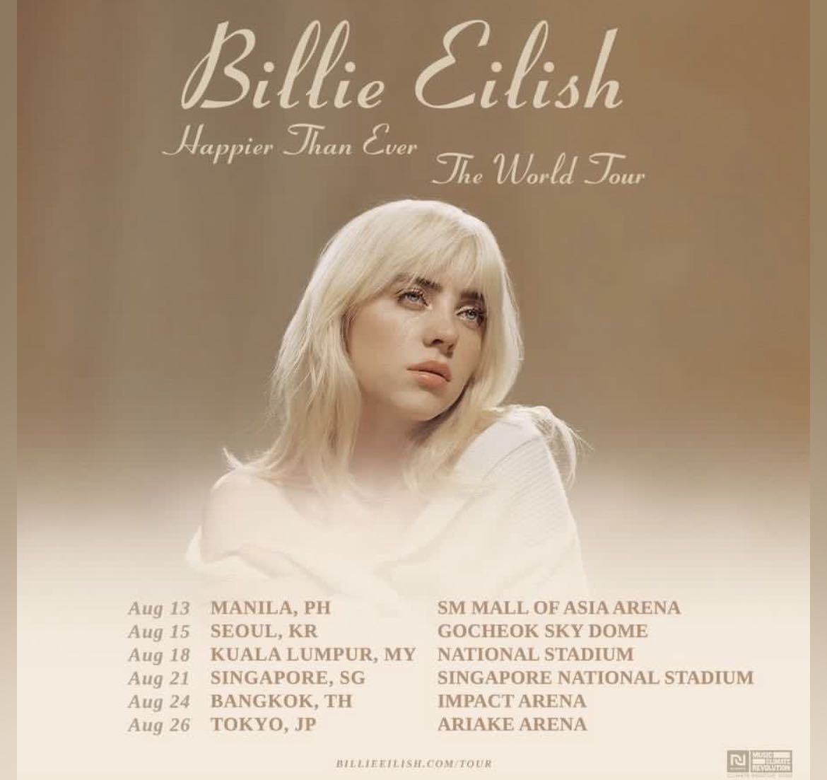 Billie Eilish ticket, Tickets & Vouchers, Event Tickets on Carousell