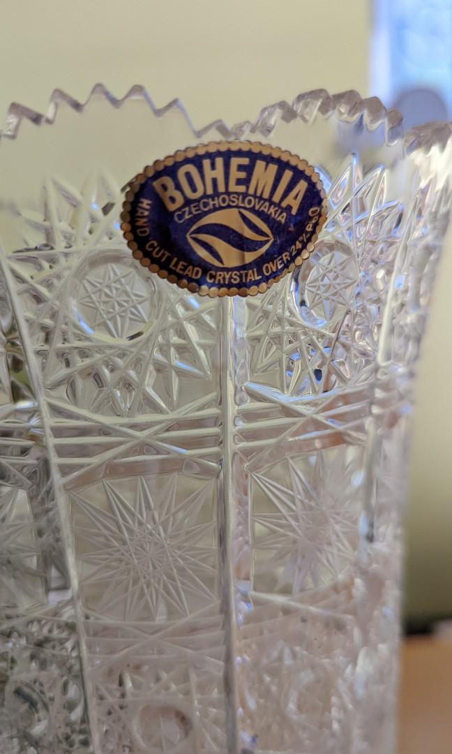 Bohemia crystal vase 水晶花瓶, 傢俬＆家居, 家居裝飾, 花瓶園藝