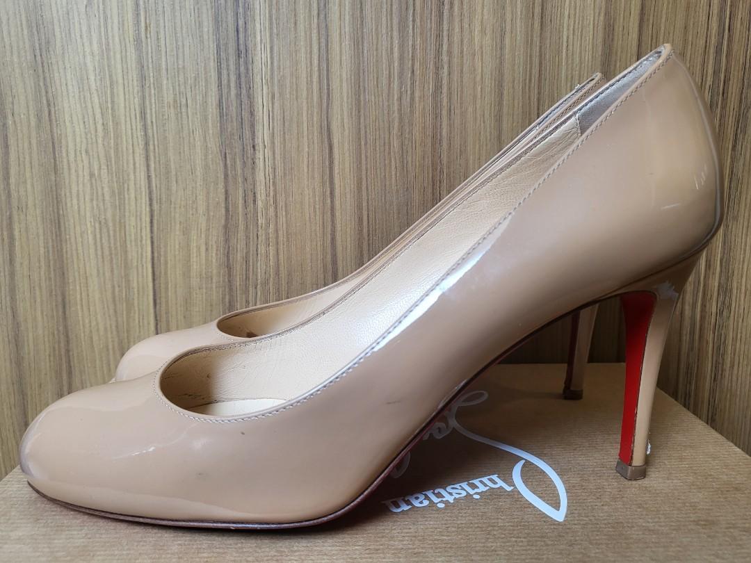Christian Louboutin Simple Pump 85 Patent Calf Nude 40
