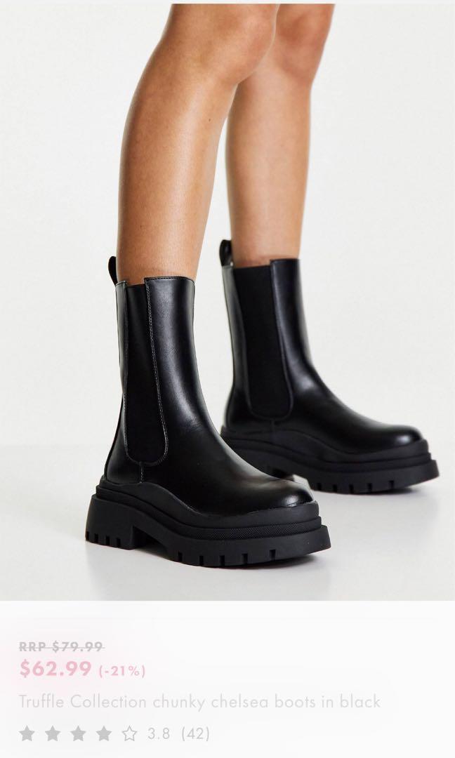Chunky sales black boots